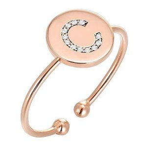 14K Gold Plated Initial C Letter Stackable Rings for Women | Fashion Rings